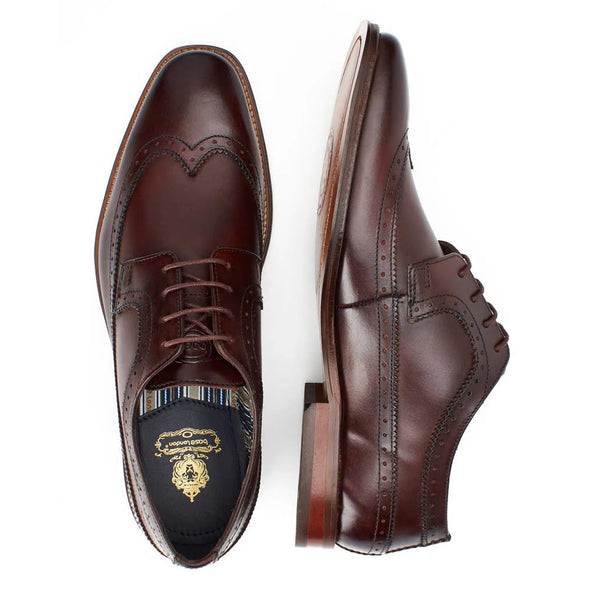 BASE LONDON Havisham Leather Shoes Washed Brown