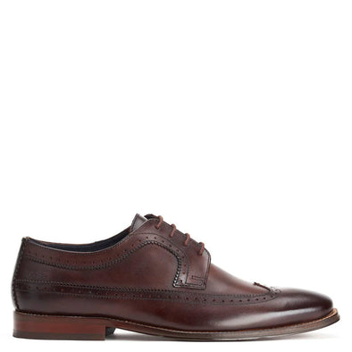 BASE LONDON Havisham Leather Shoes Washed Brown