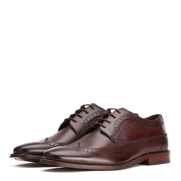 BASE LONDON Havisham Leather Shoes Washed Brown