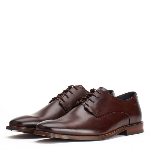 BASE LONDON Marley Leather Shoes Washed Brown