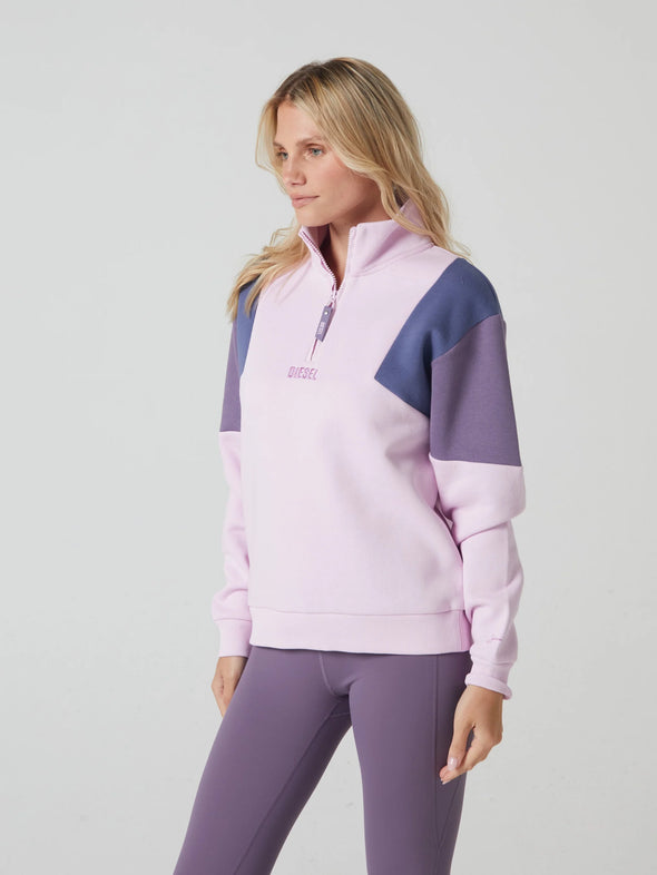 DIESEL Golda Half Zip Pink Quartz