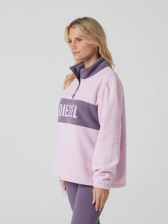 DIESEL Sienna Fleece Half Zip Pink Quartz