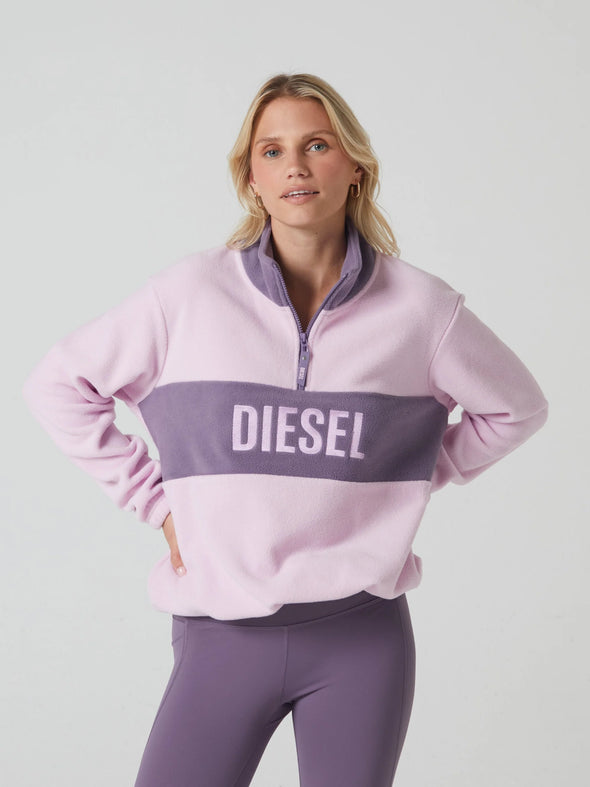 DIESEL Sienna Fleece Half Zip Pink Quartz