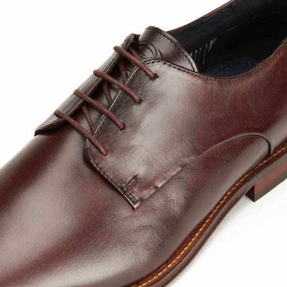 BASE LONDON Marley Leather Shoes Washed Brown