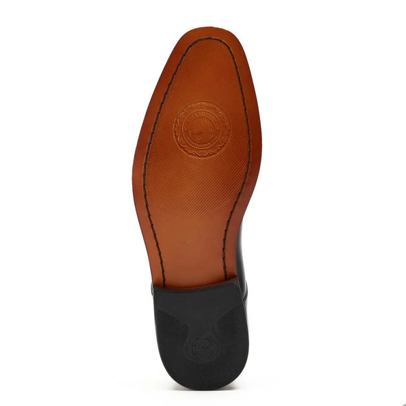 BASE LONDON Marley Leather Shoes Washed Navy