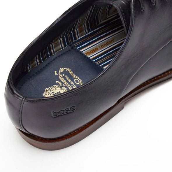 BASE LONDON Marley Leather Shoes Washed Navy
