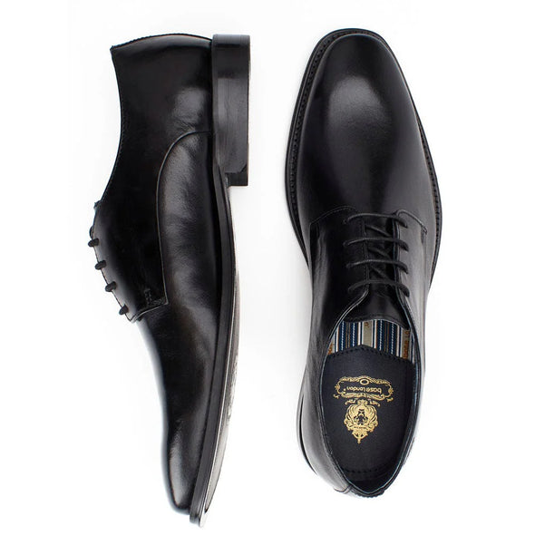 BASE LONDON Marley Leather Shoes Waxy Black