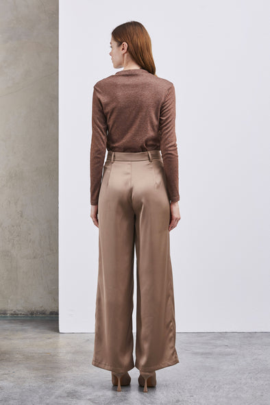 MARAISLISE Taupe Satin Trousers