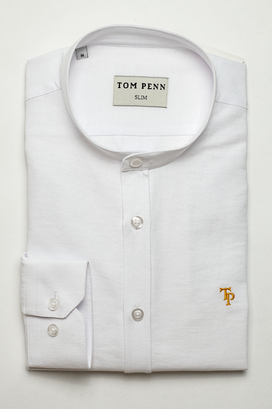 TOM PENN Cotton Oxford Grandfather Shirt