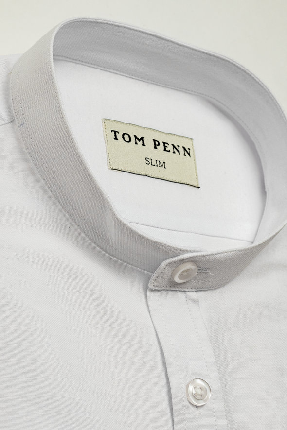 TOM PENN Cotton Oxford Grandfather Shirt