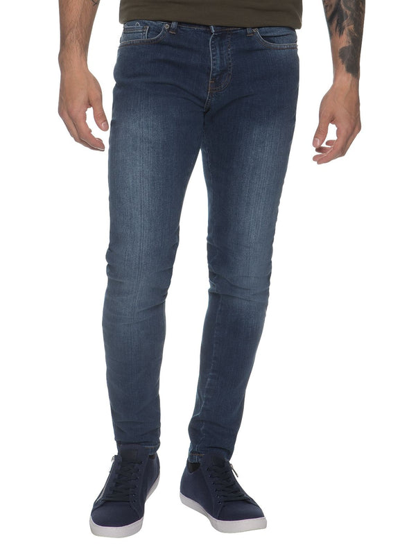 ENZO Super Skinny Mid Wash Denim